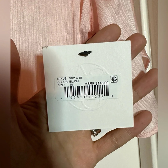 NWT Sage Collective Smocked Waist Mini Dress in Blush Size 10 - Picture 9 of 9